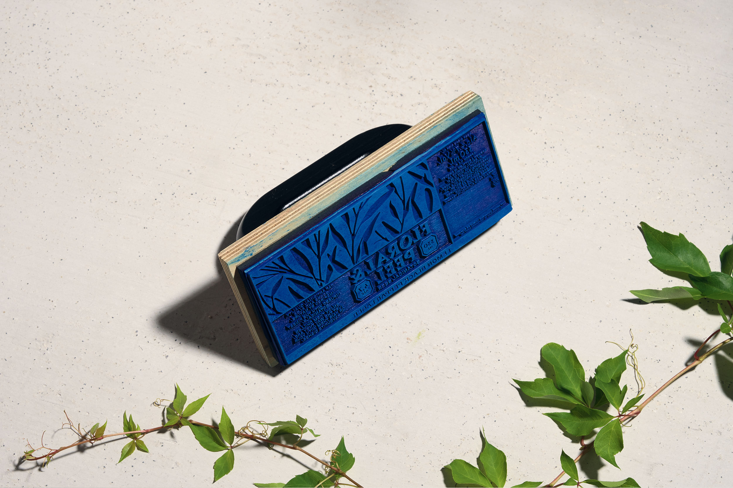 Neumeister packaging design Floral & Peel stamp flowers