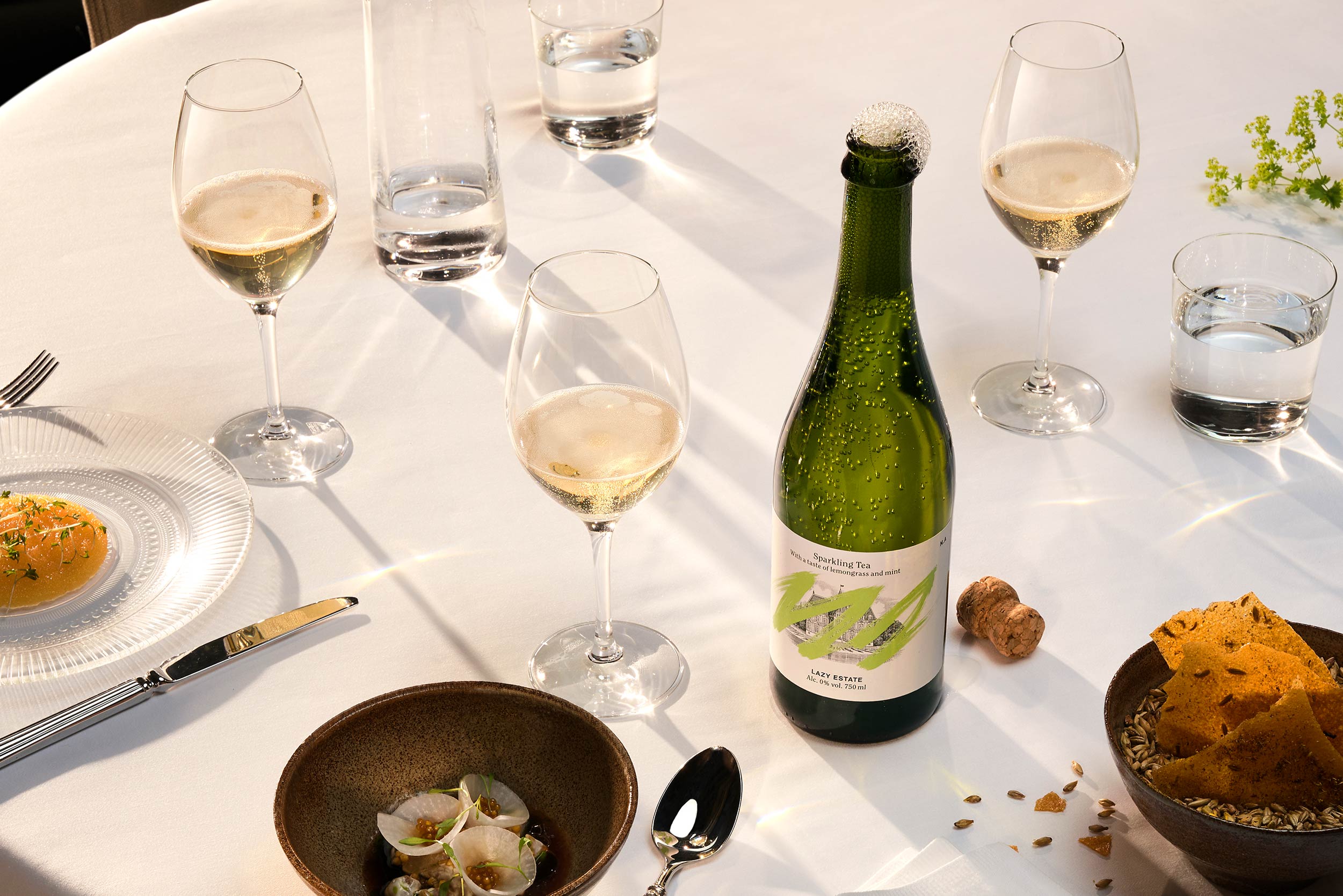 neumeister packaging design lazy estate bottle Sparkling Tea Lemongrass & Mint Alcohol Free