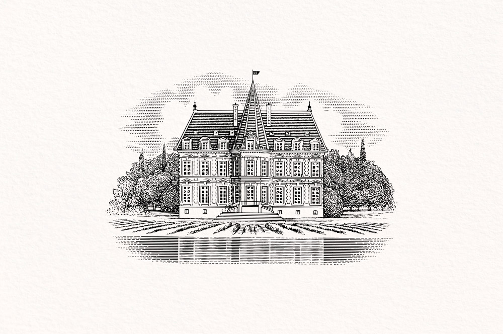 Neumeister packaging design Lazy Estate illustration chateau