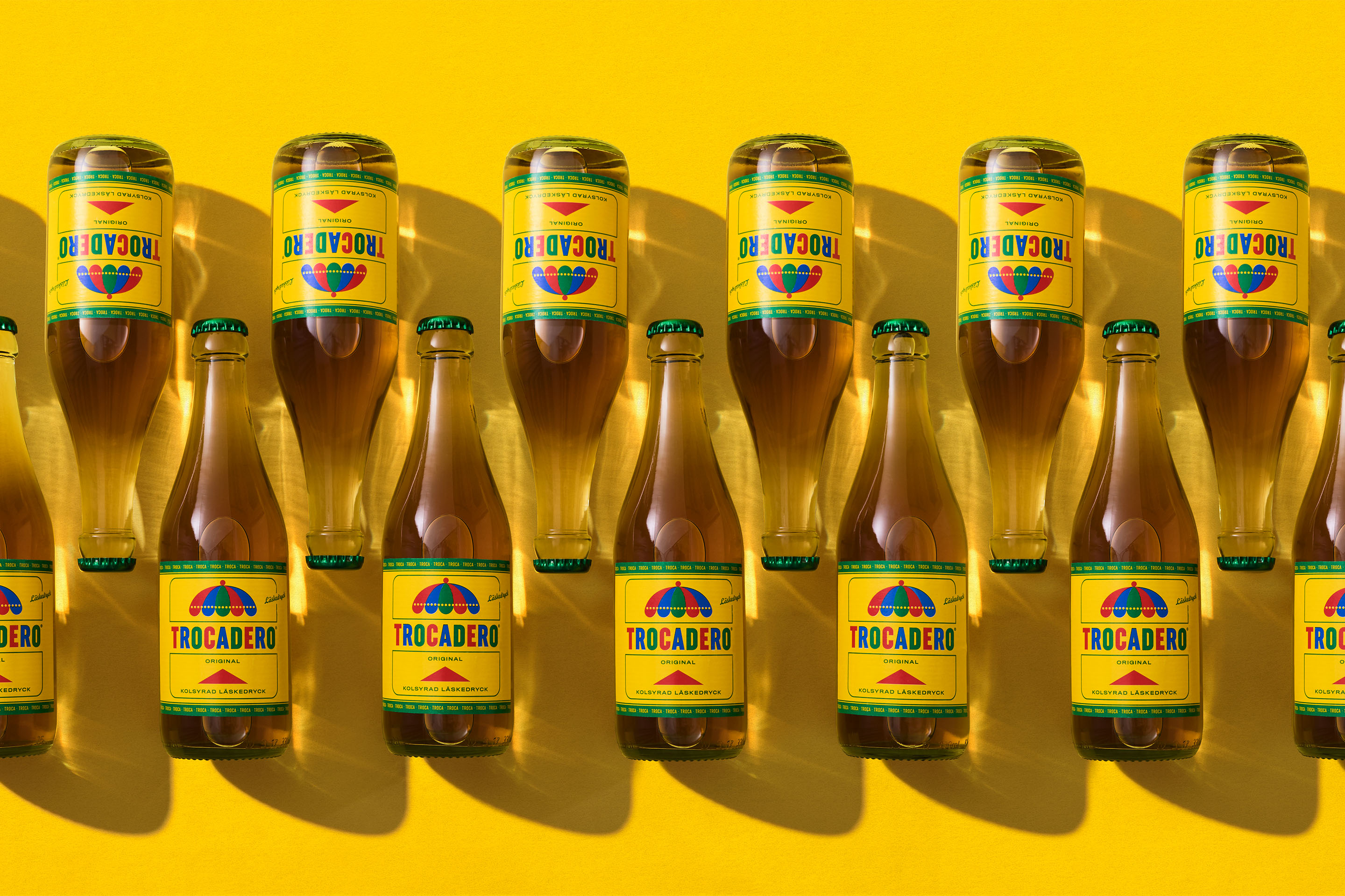 Neumeister packaging design Trocadero soda bottles labels
